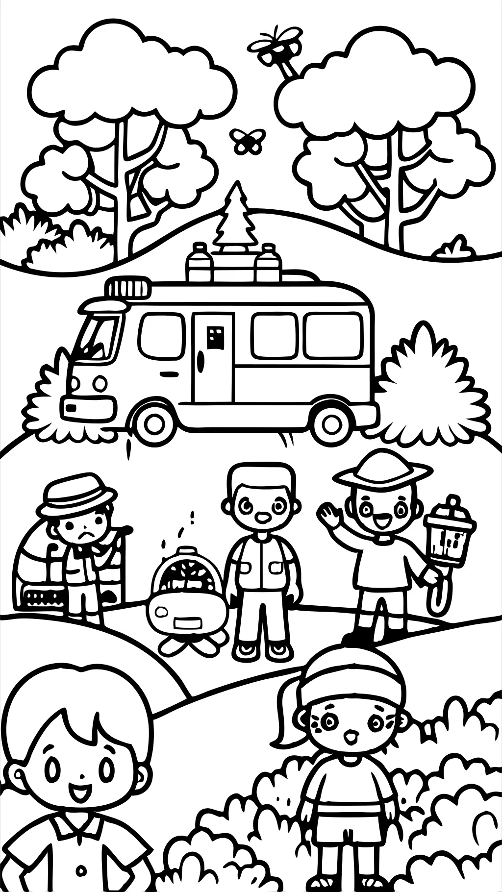 field trip coloring page